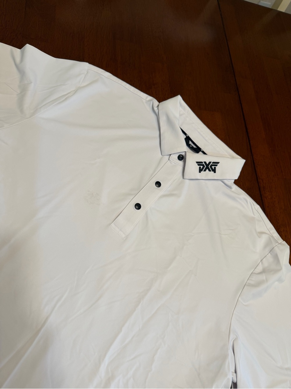PXG Golf Polo Shirt Mens M White Xtreme Performance Stretch Snap Button Golfing